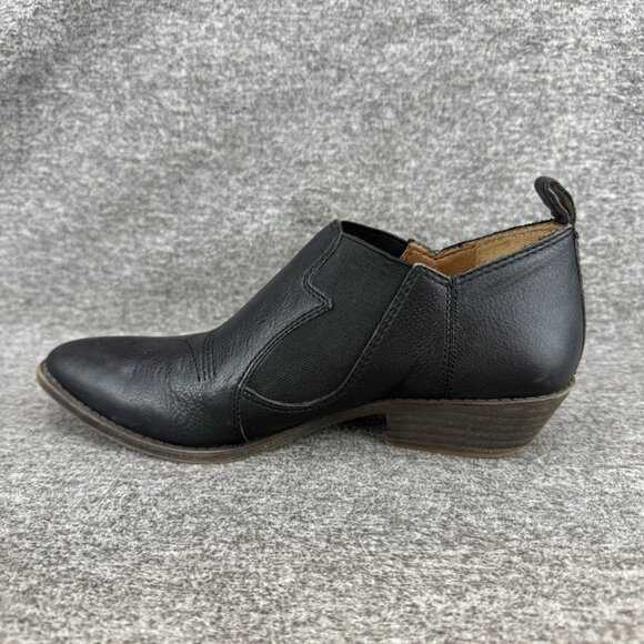 ✅Lucky Brand Joelle Black Leather Western Ankle Booties Women’s 6.5 Pointed Toe - Picture 11 of 11
